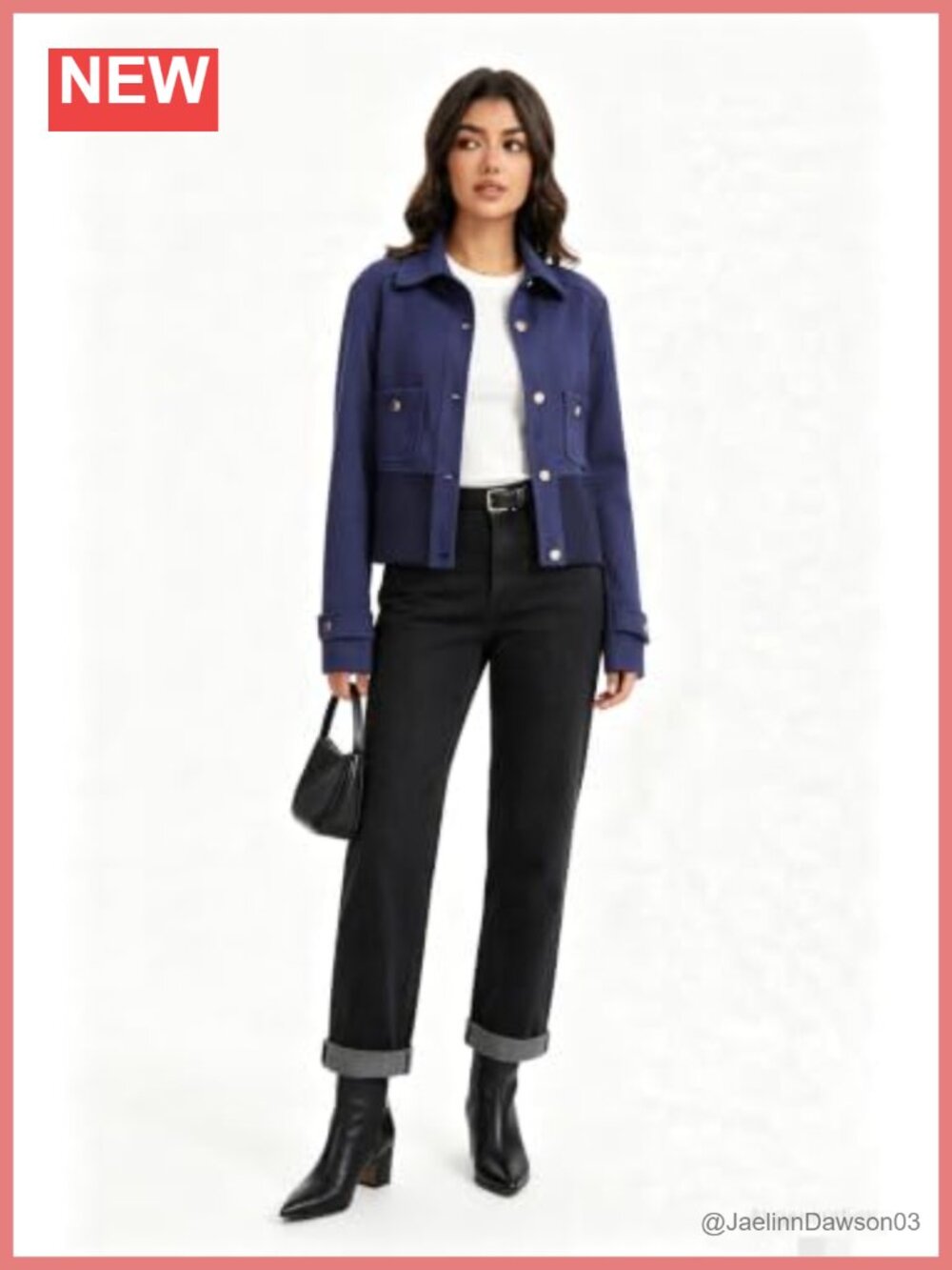 Women's Faux Suede Cropped Aviator Jacket - Picture 3 of 6